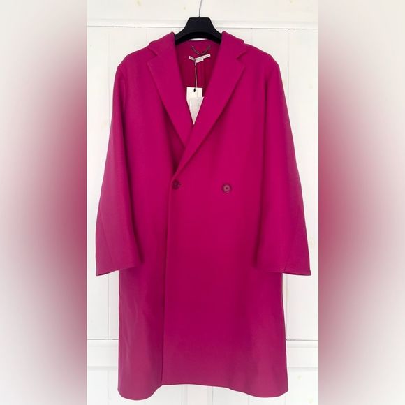 STELLA McCARTNEY Double Breasted Mid-Length Coat. Fuchsia. Size 42 IT - Picture 2 of 10